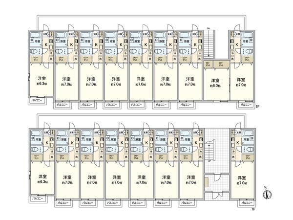 杉並区高井戸東2丁目 アパート 間取図(平面図) 杉並区高井戸東2丁目 アパート 間取図(平面図)
