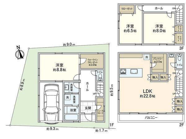 中野区弥生町4丁目 土地 建物プラン例 (間取り図) 中野区弥生町4丁目 土地 建物プラン例 (間取り図)
