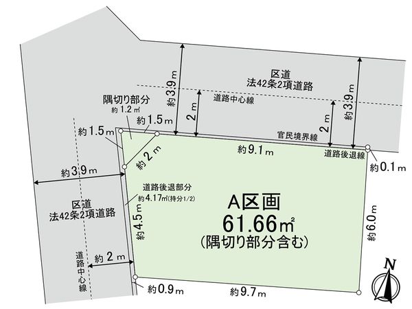 中野区南台3丁目A区画 区画図