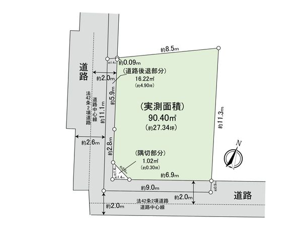 中野区白鷺3丁目 土地 区画図