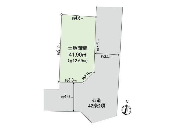 中野区本町6丁目 土地 区画図 区画図