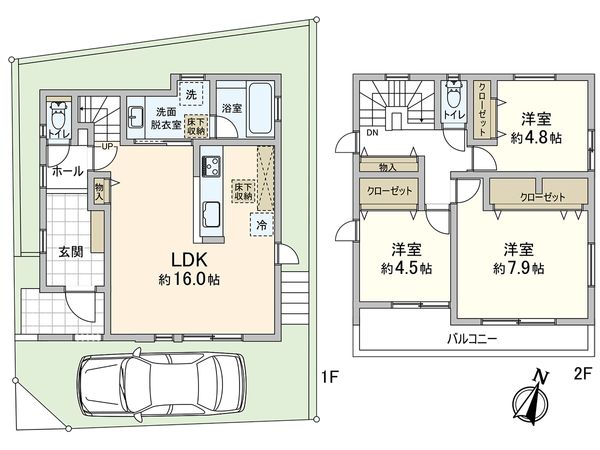 中野区白鷺3丁目 建物プラン例 (間取り図) 中野区白鷺3丁目 建物プラン例 (間取り図)