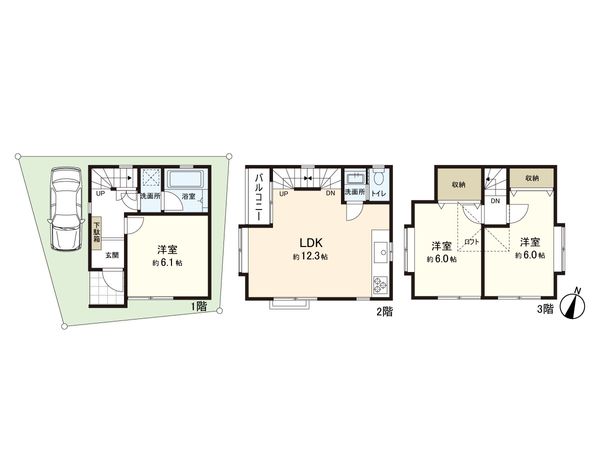 中野区本町1丁目戸建 間取図(平面図)