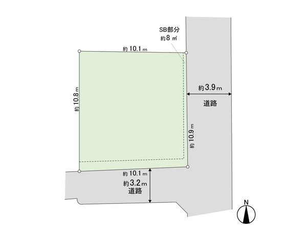 中野区弥生町6丁目戸建 地型図