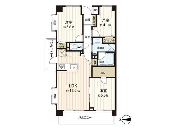 中野方南町グランドハイツ 間取図(平面図) 間取図(平面図)