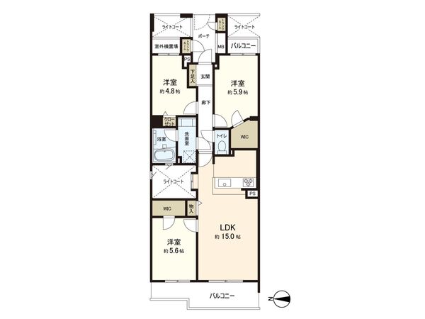 フェアロージュ杉並和田 間取図(平面図) フェアロージュ杉並和田 間取図(平面図)