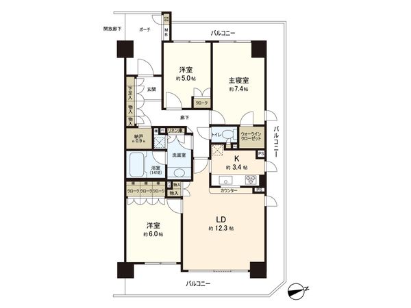 中野坂上パーク・ホームズ 間取図(平面図) 間取図(平面図)
