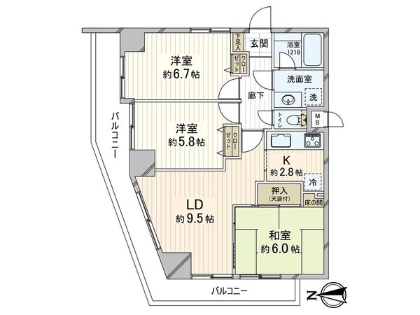 センチュリー中野南台 間取図(平面図) 間取図(平面図)