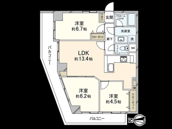 センチュリー中野南台 間取図(平面図) センチュリー中野南台 間取図(平面図)