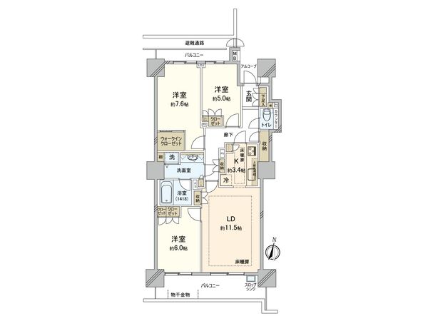中野南台パーク・ホームズ 間取図(平面図)