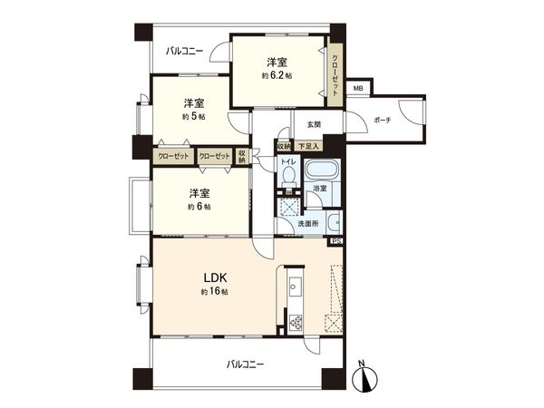 クリオ方南町壱番館 間取図(平面図) 間取図(平面図)