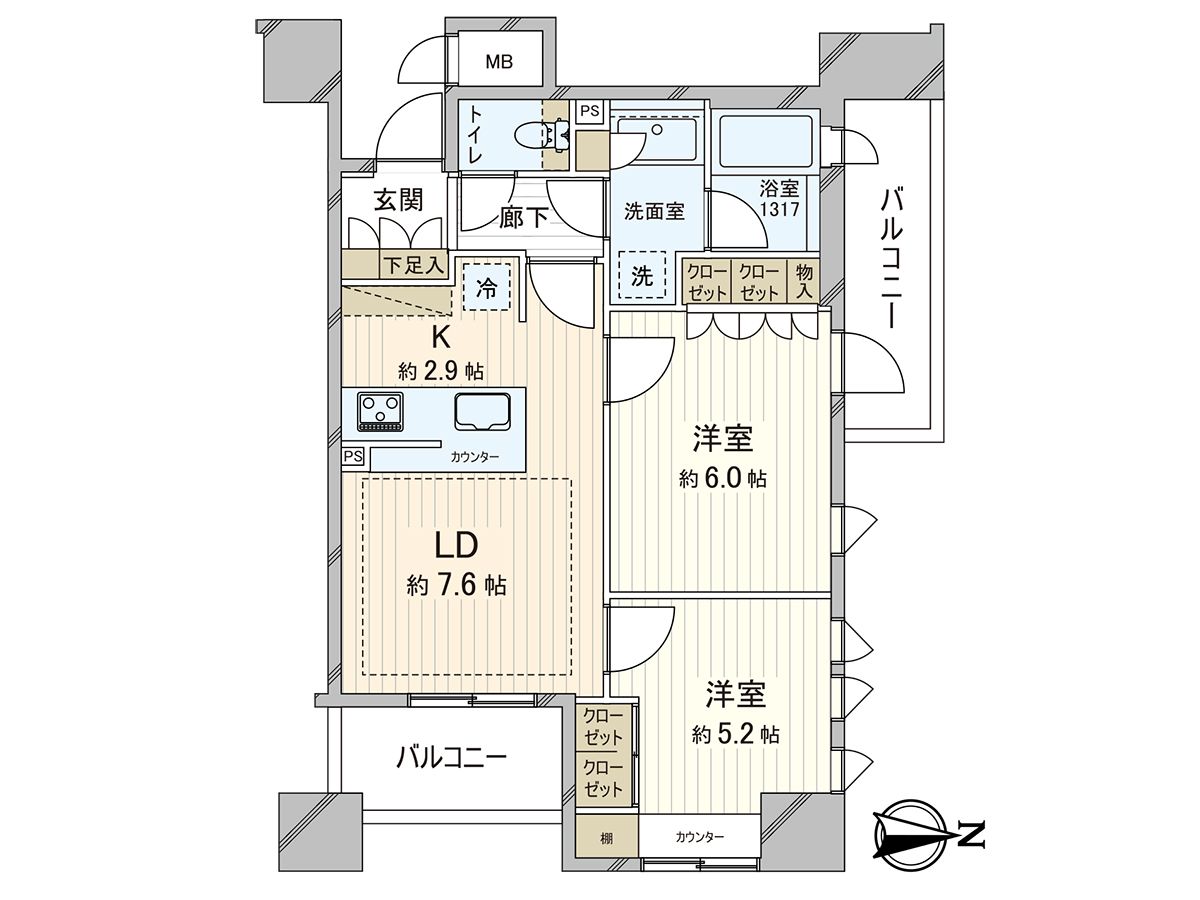グラーサ中野坂上 間取図(平面図) 間取図(平面図)