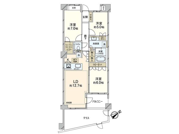 レジデンシャル中野坂上 間取図(平面図) レジデンシャル中野坂上 間取図(平面図)