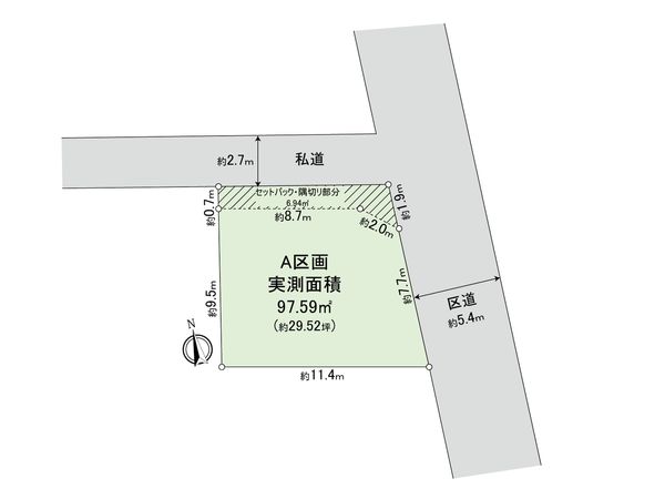 中野区若宮2丁目 土地 A区画 区画図 中野区若宮2丁目 土地 A区画 区画図