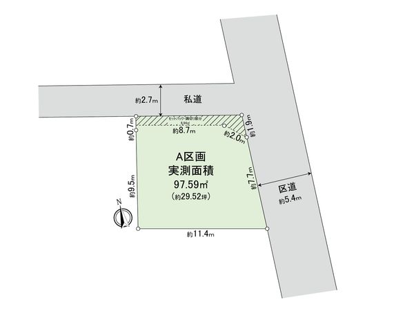中野区若宮2丁目 土地 A区画 区画図 中野区若宮2丁目 土地 A区画 区画図