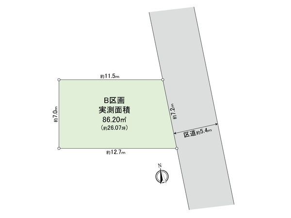 中野区若宮2丁目 土地 B区画 区画図 中野区若宮2丁目 土地 B区画 区画図