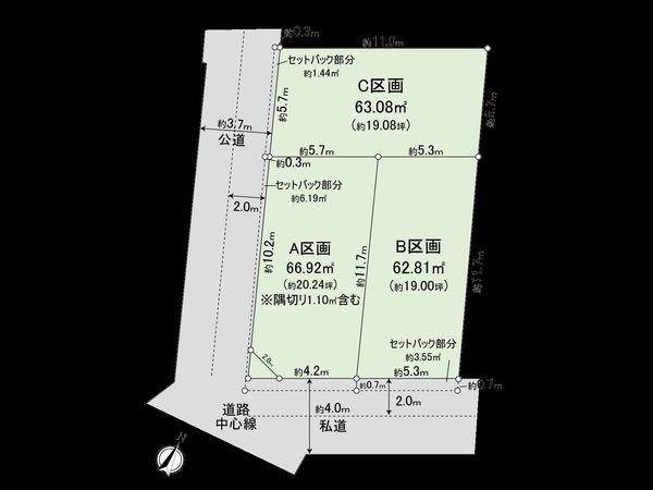 中野区沼袋4丁目 土地 区画図 中野区沼袋4丁目 土地 区画図