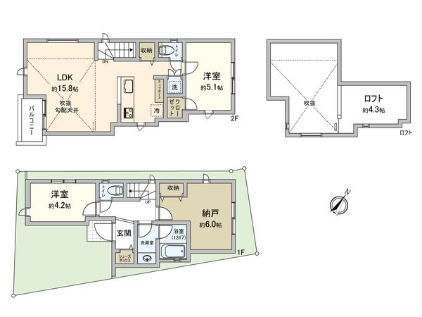 中野区沼袋2丁目 新築 間取図(平面図) 中野区沼袋2丁目 新築 間取図(平面図)