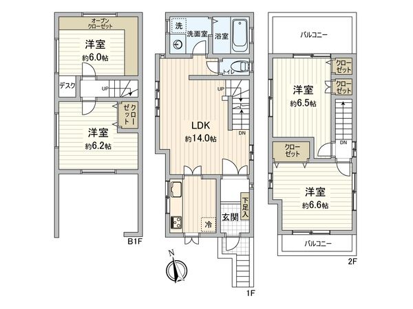 中野区江古田4丁目戸建 間取図(平面図)