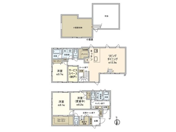 中野区中央4丁目 戸建 間取図(平面図)