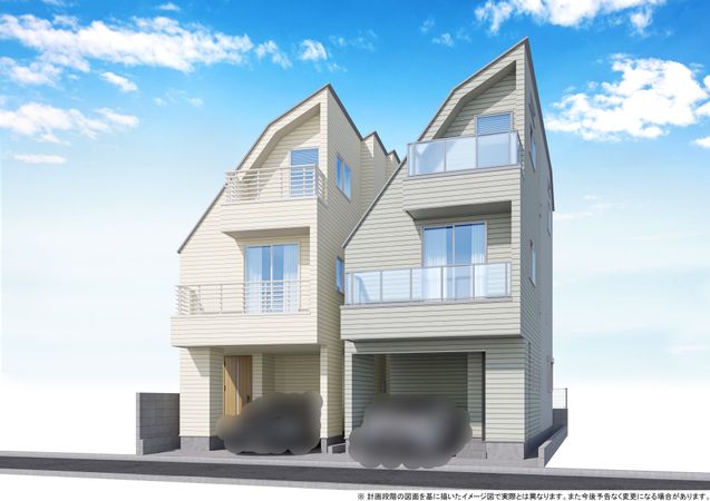 中野区上高田3丁目 新築戸建 1号棟 外観パース図 中野区上高田3丁目 新築戸建 1号棟 外観パース図