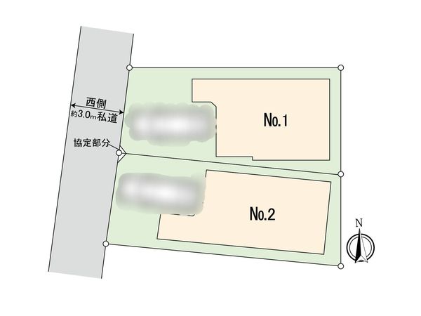 中野区上高田3丁目 新築戸建 1号棟 全体区画図 中野区上高田3丁目 新築戸建 1号棟 全体区画図