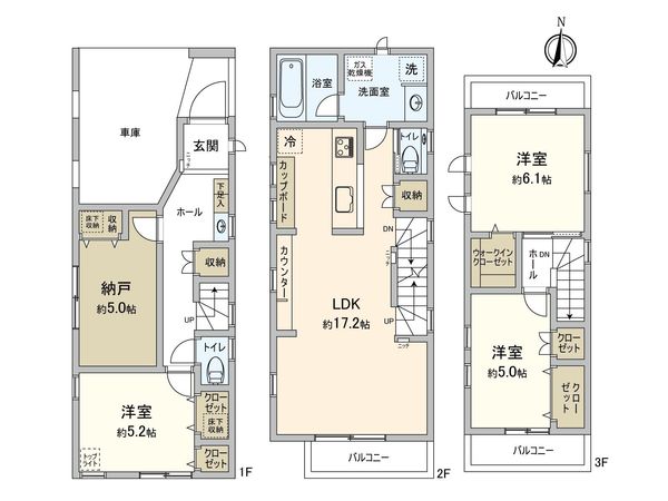 [新築]中野区沼袋2丁目 間取図(平面図)