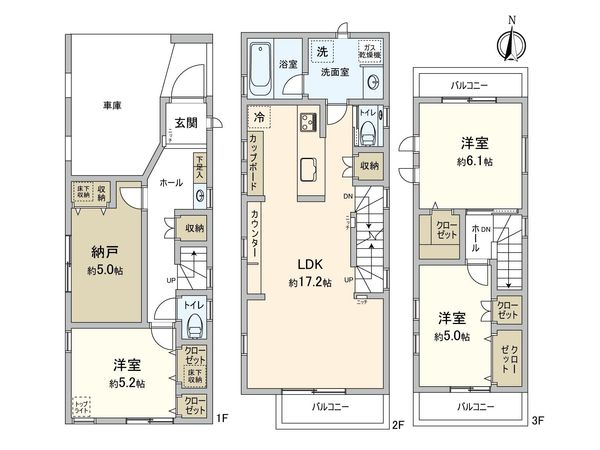 [新築]中野区沼袋2丁目 間取図(平面図)
