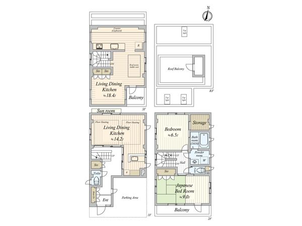 中野区中野2丁目 戸建 間取図(平面図)