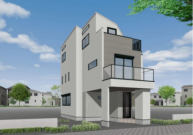 中野区中野1丁目 新築戸建 A号棟 外観パース図