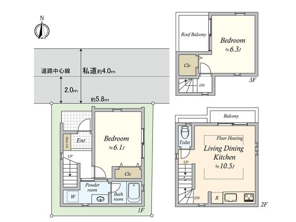 中野区野方3丁目 戸建 間取図(平面図)