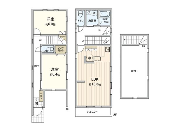 中野区野方6丁目 戸建 間取図(平面図)