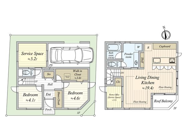 中野区野方2丁目 戸建 間取図(平面図) 中野区野方2丁目 戸建 間取図(平面図)