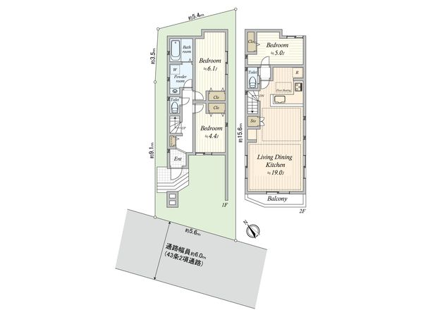 中野区野方3丁目 新築戸建 A号棟 間取図(平面図) 間取図(平面図)
