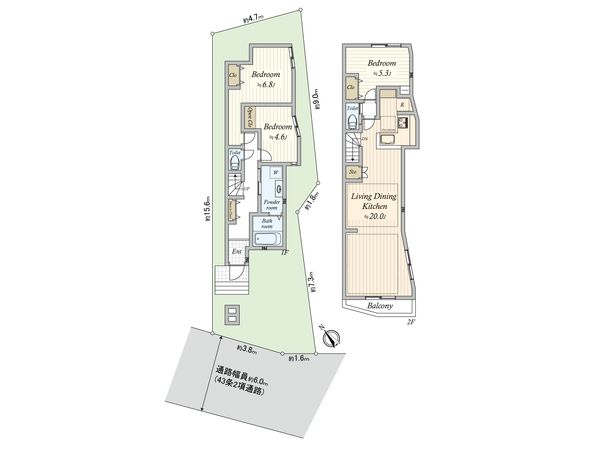 中野区野方3丁目 新築戸建 B号棟 間取図(平面図) 間取図(平面図)