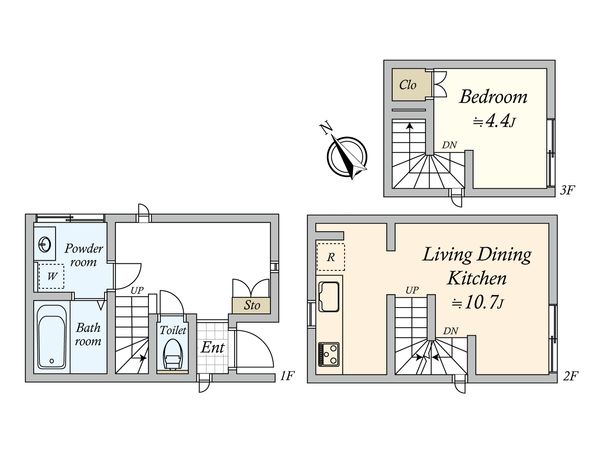 目黒区洗足1丁目 戸建 間取図(平面図)