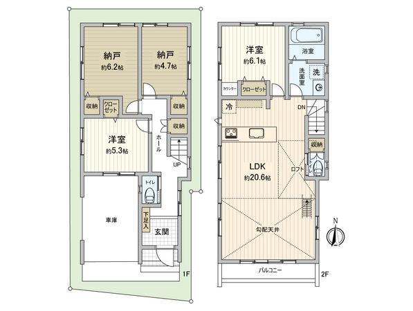 中野区丸山1丁目 戸建 間取図(平面図)