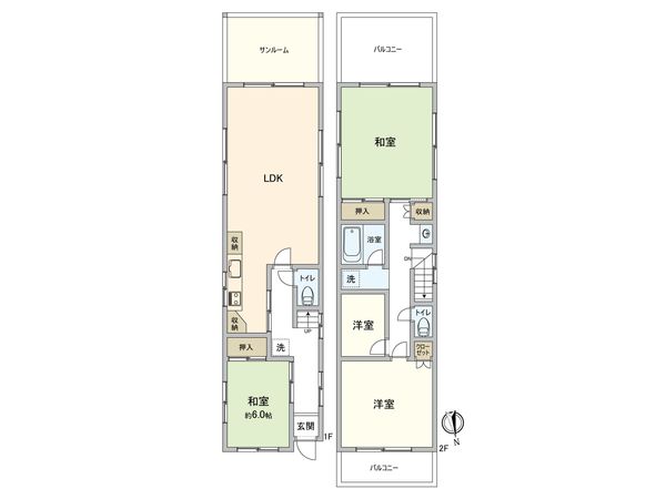 中野区東中野1丁目 中古戸建 間取図(平面図)