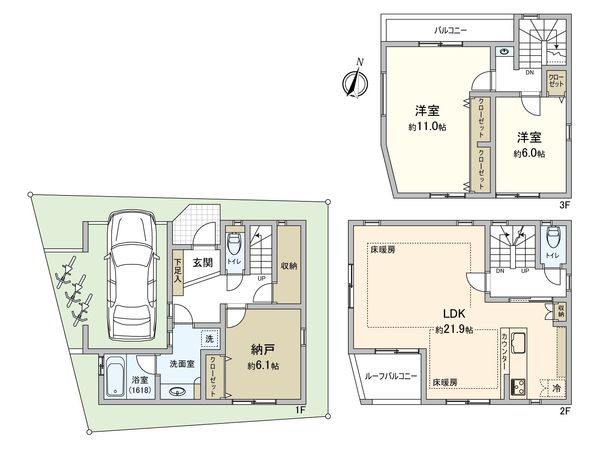 [新築]中野区野方2丁目 間取図(平面図)