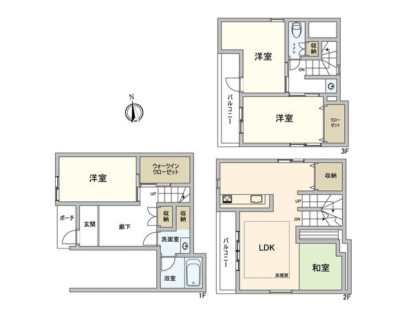 中野区野方2丁目 戸建 間取図(平面図)