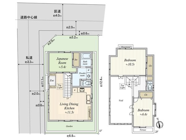 中野区上高田1丁目 戸建 間取図(平面図) 中野区上高田1丁目 戸建 間取図(平面図)