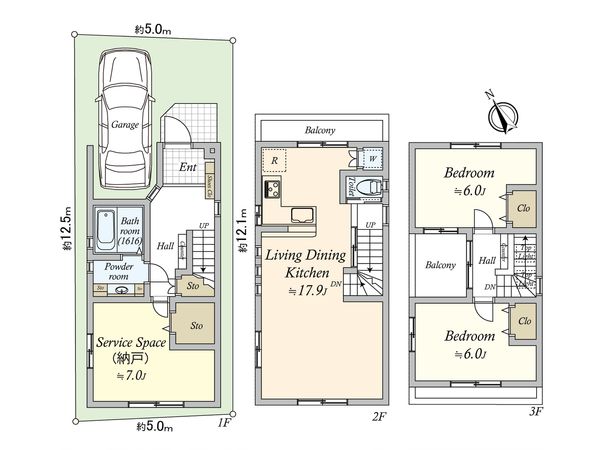 中野区上高田2丁目 戸建 間取図(平面図) 中野区上高田2丁目 戸建 間取図(平面図)