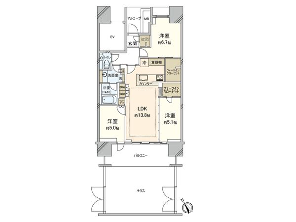 グランドメゾン江古田の杜 間取図(平面図) グランドメゾン江古田の杜 間取図(平面図)
