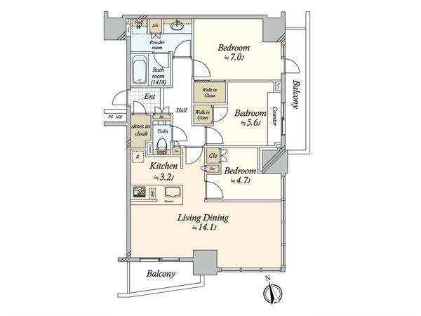 クラッシィタワー東中野 間取図(平面図) クラッシィタワー東中野 間取図(平面図)