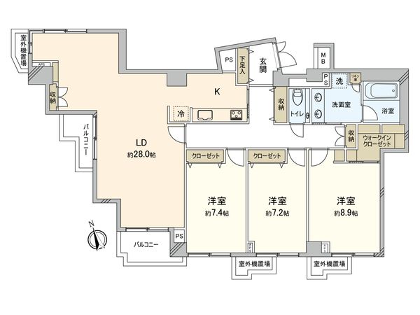 グランヌーブ中野 間取図(平面図) 間取図(平面図)