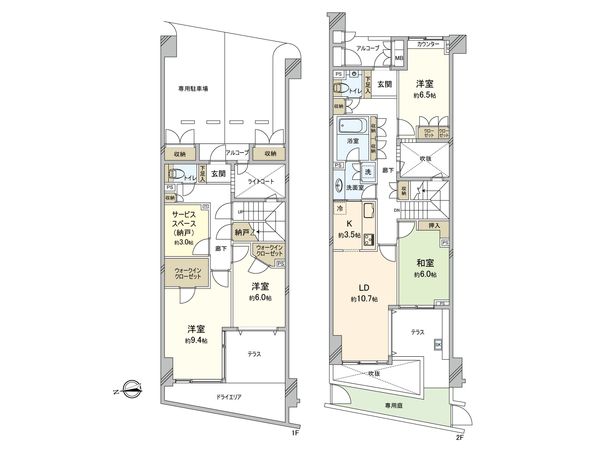 ディアクオーレ中野文園 間取図(平面図) 間取図(平面図)