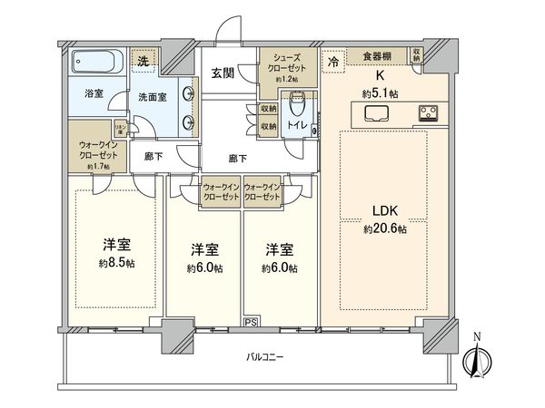 パークシティ中野 ザ タワー エアーズ 間取図(平面図) 間取図(平面図)