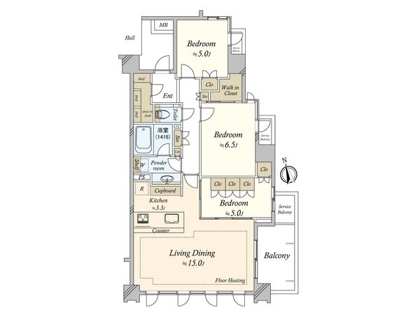 グランツオーベル中野 間取図(平面図)