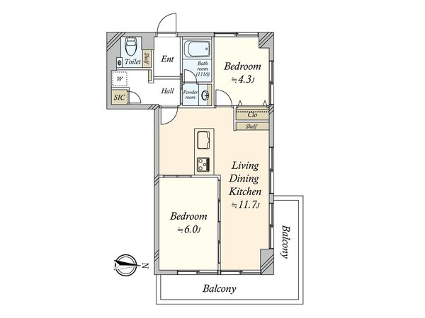 中野ハイネスコーポ 間取図(平面図) 中野ハイネスコーポ 間取図(平面図)