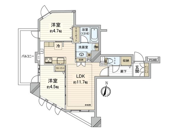 ライオンズ東中野 間取図(平面図)